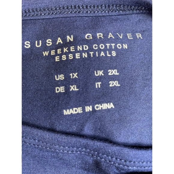 Susan Graver Weekend Essentials Cotton Modal Bateau Neck Top 1X (4411) - Picture 5 of 7